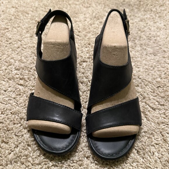 Sassy BOC Black Leather Sandals, Sz 6 - Picture 1 of 4